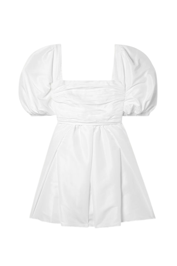 Self Portrait White Taffeta Puff Sleeve Mini UK 6