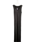POIS IBIZA Black Satin Maxi Slip Dress UK S - Reliked