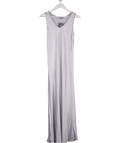 POIS IBIZA Light Grey / Blue Satin Maxi Slip Dress UK S - Reliked