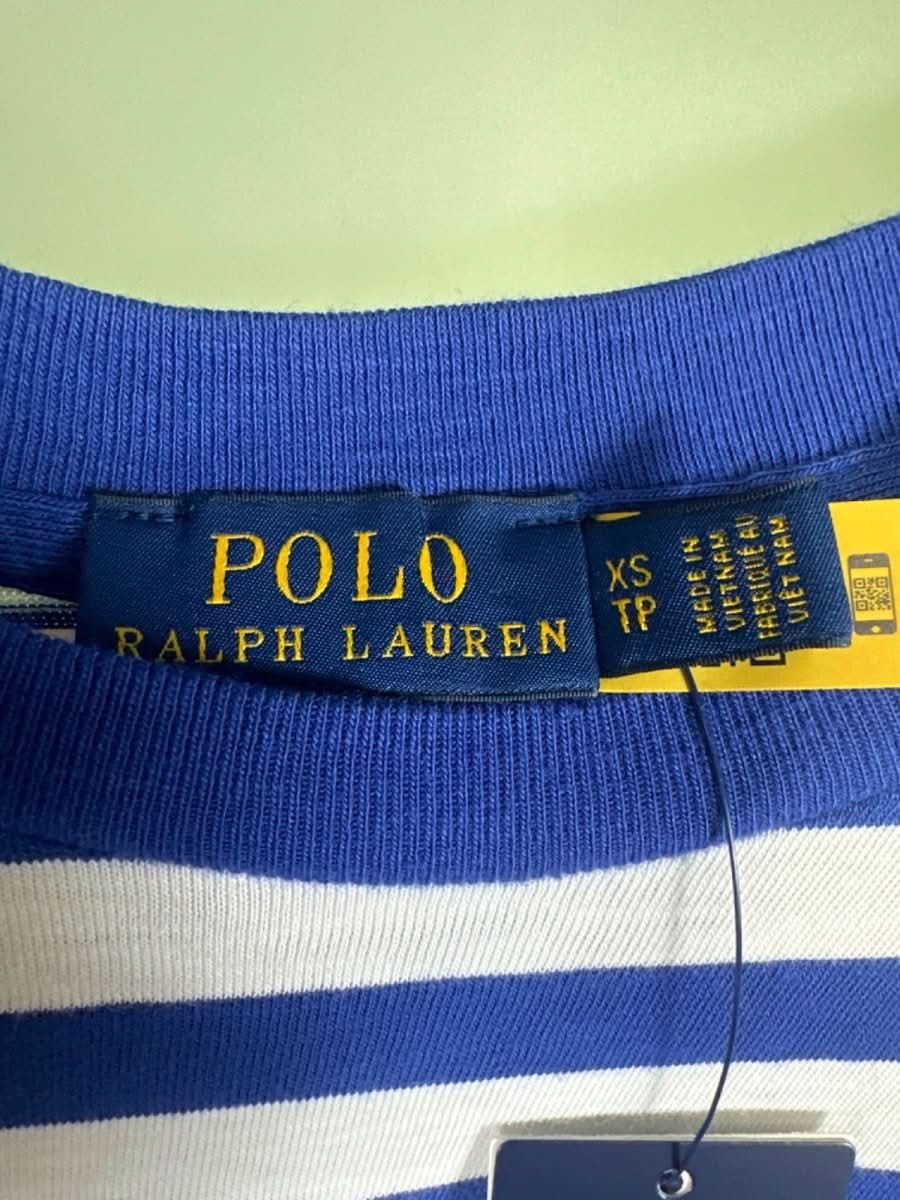 Polo Ralph Lauren Blue Striped Embroidered Polo Pony Logo T-Shirt Dress UK XL - Reliked