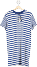 Polo Ralph Lauren Blue Striped Embroidered Polo Pony Logo T-Shirt Dress UK XL - Reliked