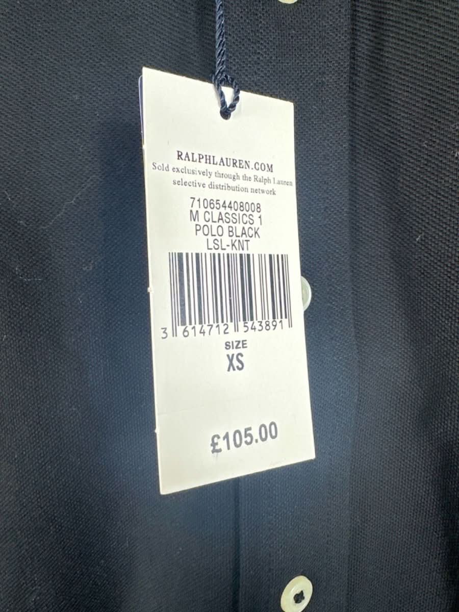 Polo Ralph Lauren Classic Black Long Sleeve polo jersey Shirt SZ XS - Reliked