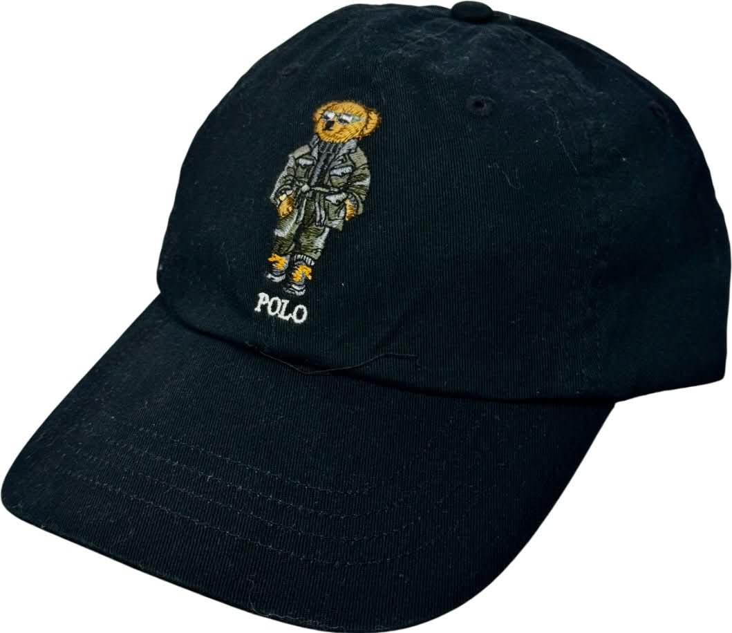 Polo Ralph Lauren Defender Bear Logo Twill Baseball Cap In Black One Size - Reliked