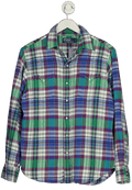 Polo Ralph Lauren Green / Blue Checked Western Shirt UK M - Reliked