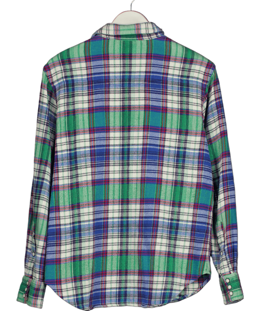 Polo Ralph Lauren Green / Blue Checked Western Shirt UK M - Reliked