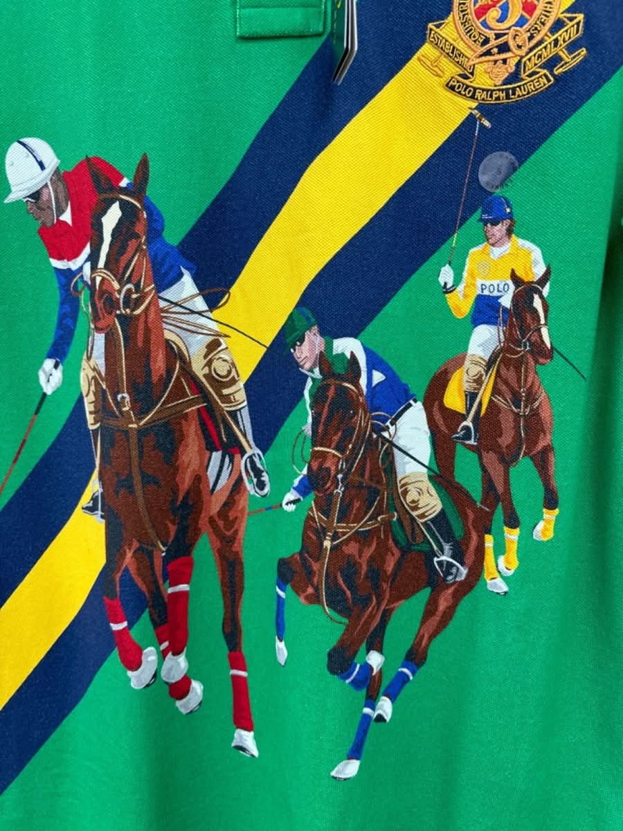 Polo Ralph Lauren Green Polo Shirt Classic Fit UK S - Reliked