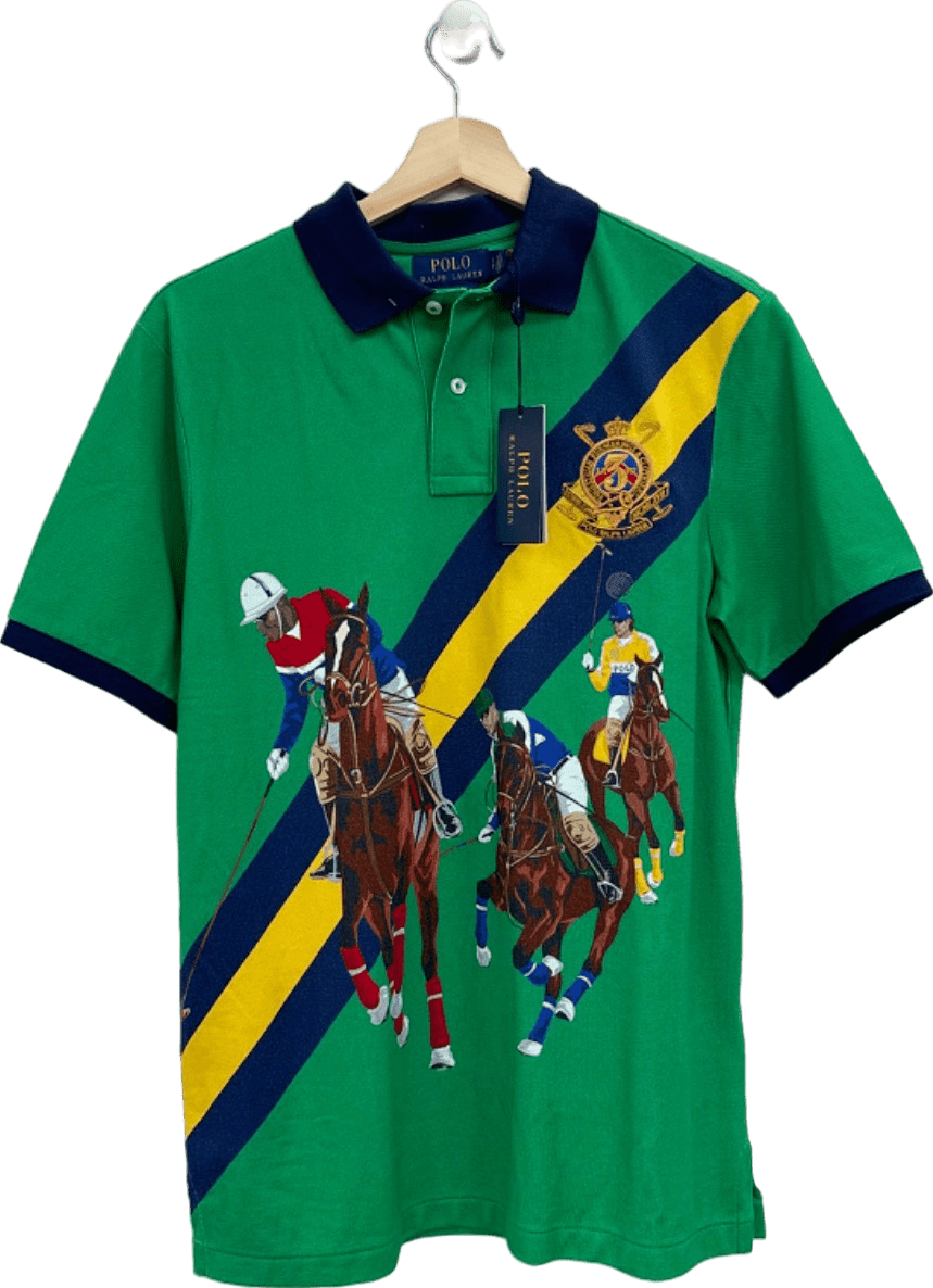 Polo Ralph Lauren Green Polo Shirt Classic Fit UK S - Reliked