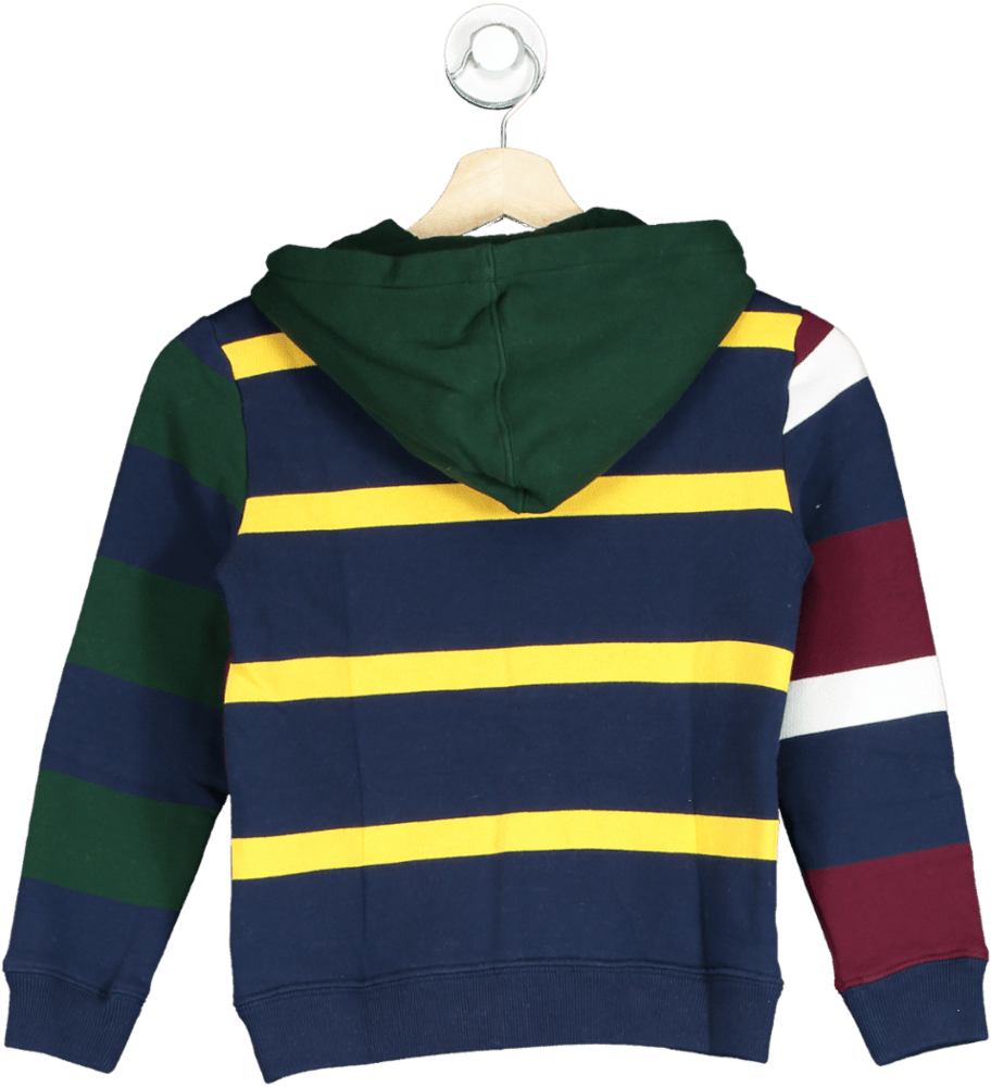 Polo Ralph Lauren Multicoloured Colour Block Large Polo Player Logo Zip Hoodie 7 Years - Reliked