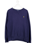 Polo Ralph Lauren Navy Blue Polo Logo Classic Crew Neck Sweatshirt UK XL - Reliked