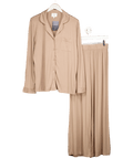 Pour Gaia Nude Charlotte Modal Pyjamas In Latte UK M - Reliked