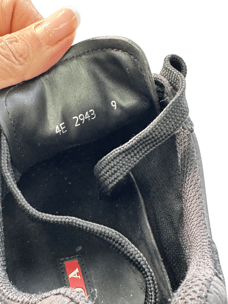 Prada Black Suede Leather And Fabric Trainers UK 9 EU 43 👞 - Reliked