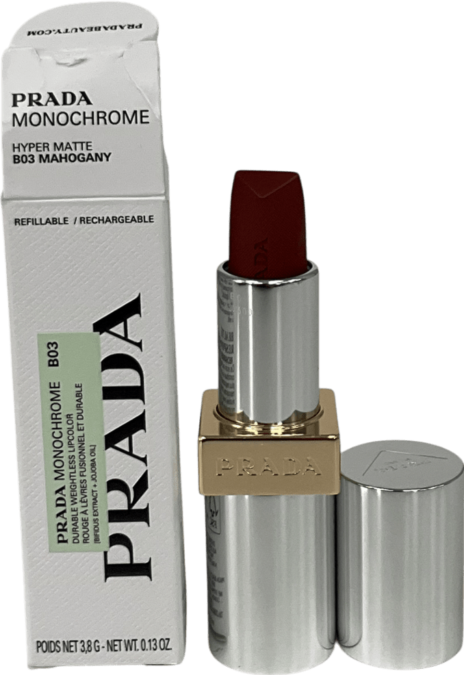 Prada Monochrome Soft Matte Lipstick Mahogany 3.8g - Reliked