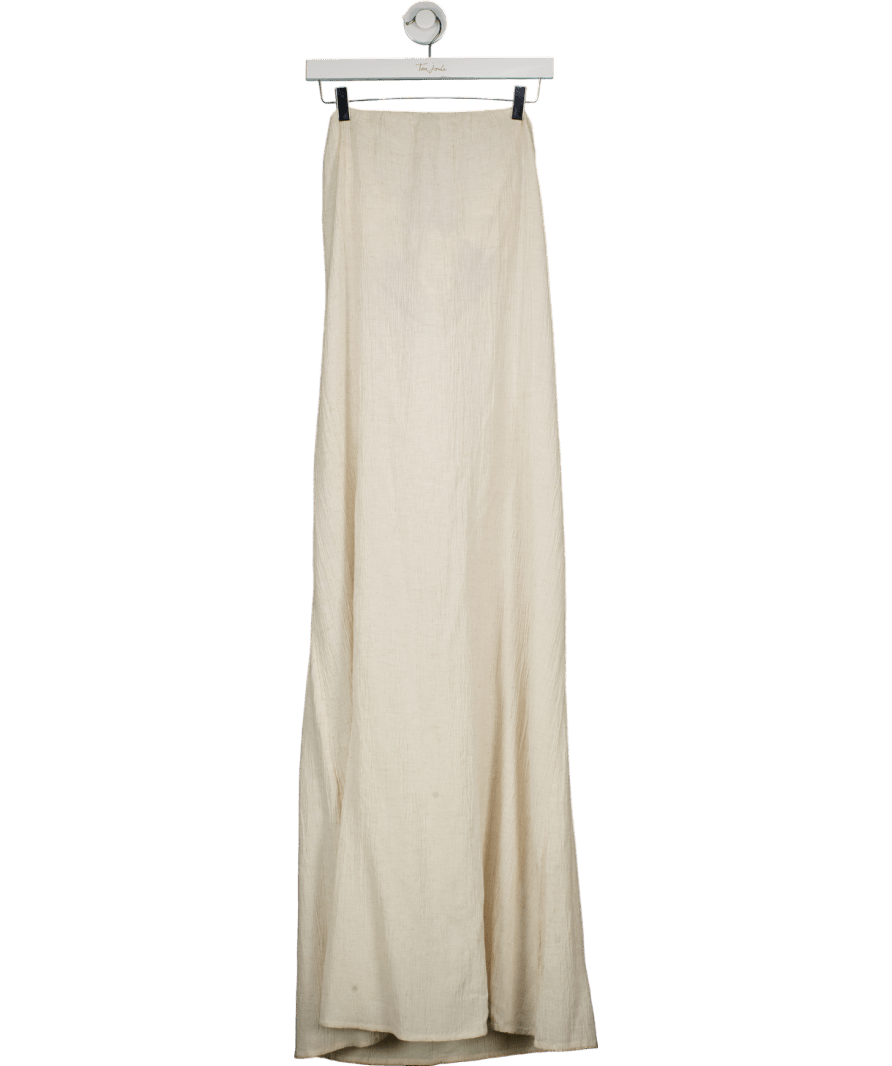 PRETTY LAVISH Beige Demi Bandeau Maxi Dress UK 8 - Reliked