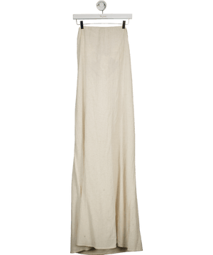 PRETTY LAVISH Beige Demi Bandeau Maxi Dress UK 8
