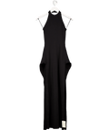 PRETTY LAVISH Black Bernelle Halterneck Tie Waist Knit Midaxi Dress UK S - Reliked