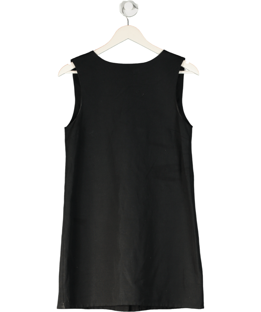 PRETTY LAVISH Black Darla Reversible Button Mini Dress UK 8 - Reliked