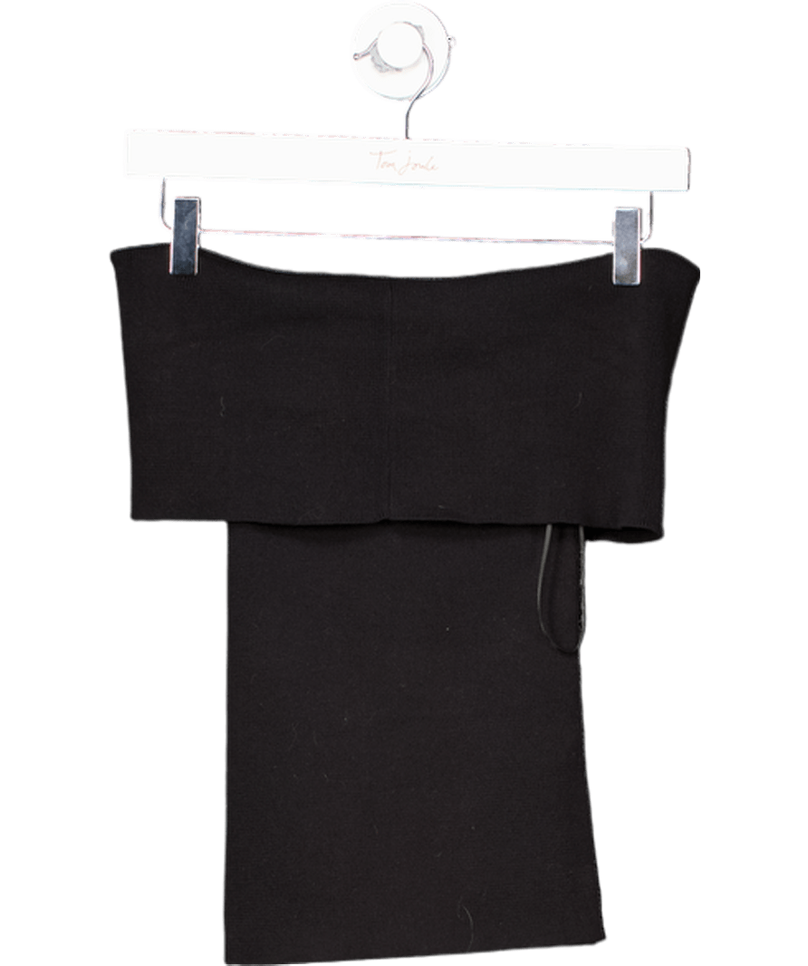 PRETTY LAVISH Black Off - shoulder Knitted Top UK XS - Reliked