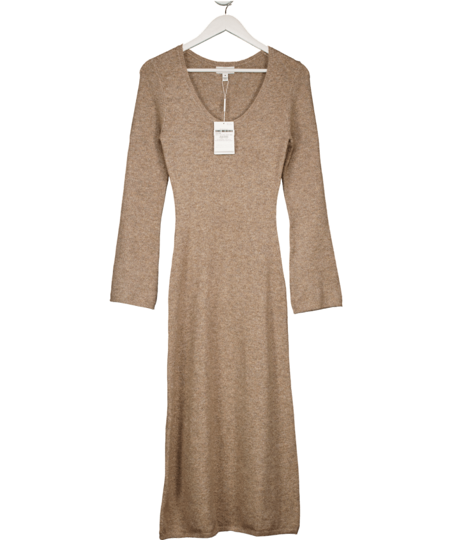 PRETTY LAVISH Brown Clara Scoop Neck Knit Dress UK M - Reliked