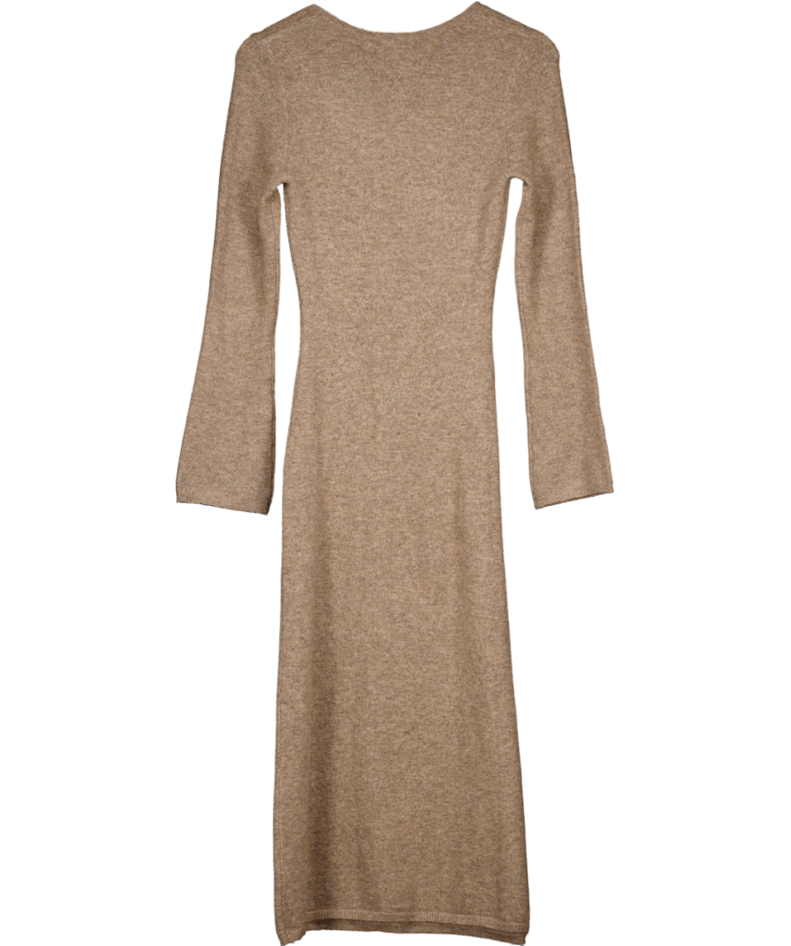 PRETTY LAVISH Brown Clara Scoop Neck Knit Dress UK M - Reliked