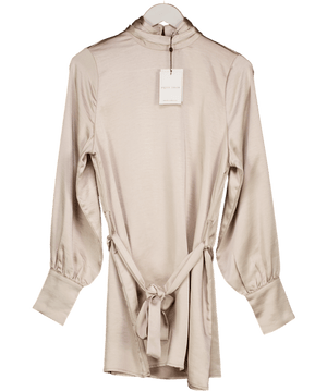 PRETTY LAVISH Cream Leah Smock Dress UK XS