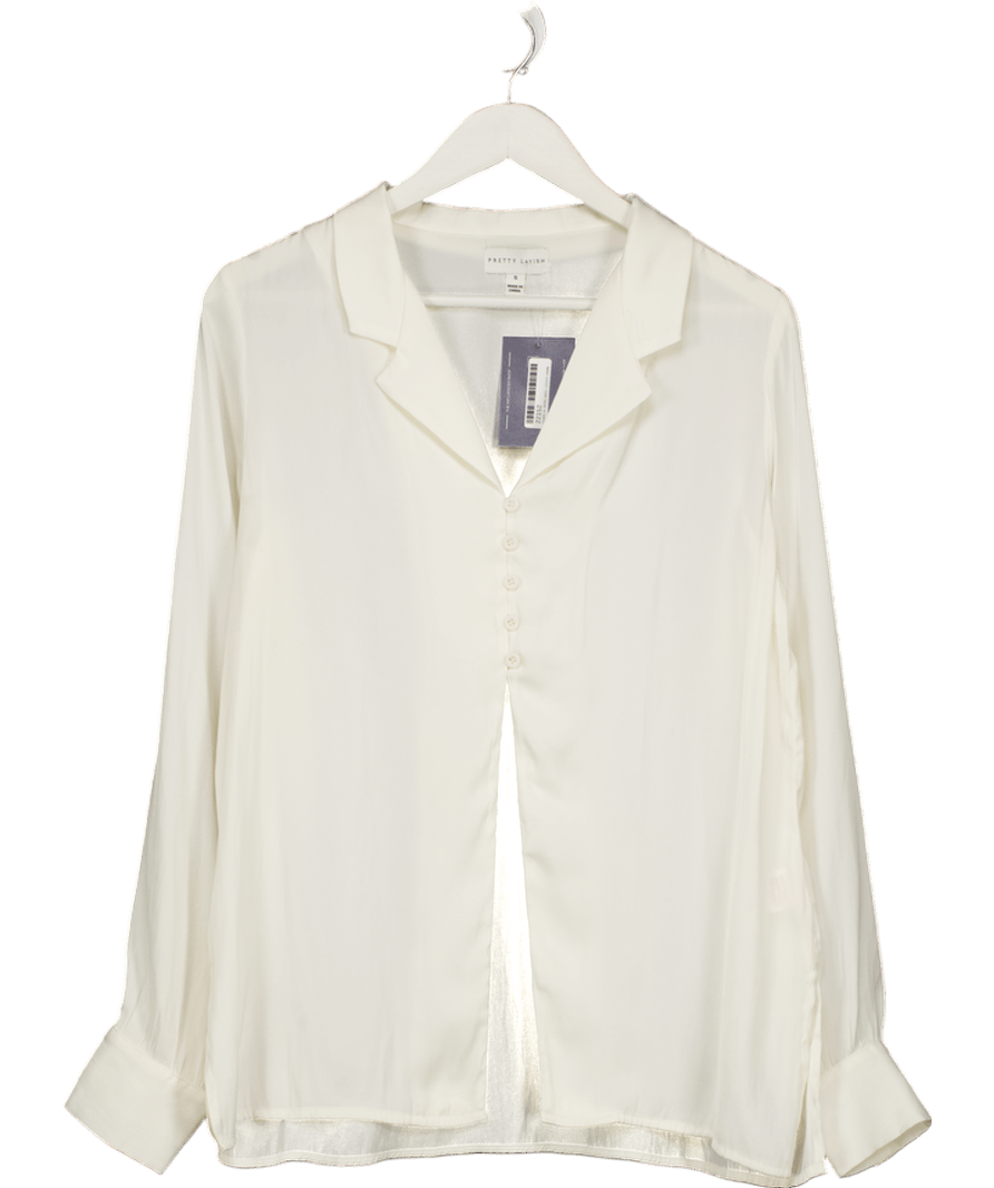 PRETTY LAVISH Cream Raelyn Blouse UK S - Reliked