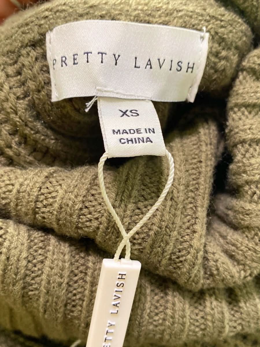 Pretty Lavish Khaki Green Knitted Midi Dress XS - Reliked