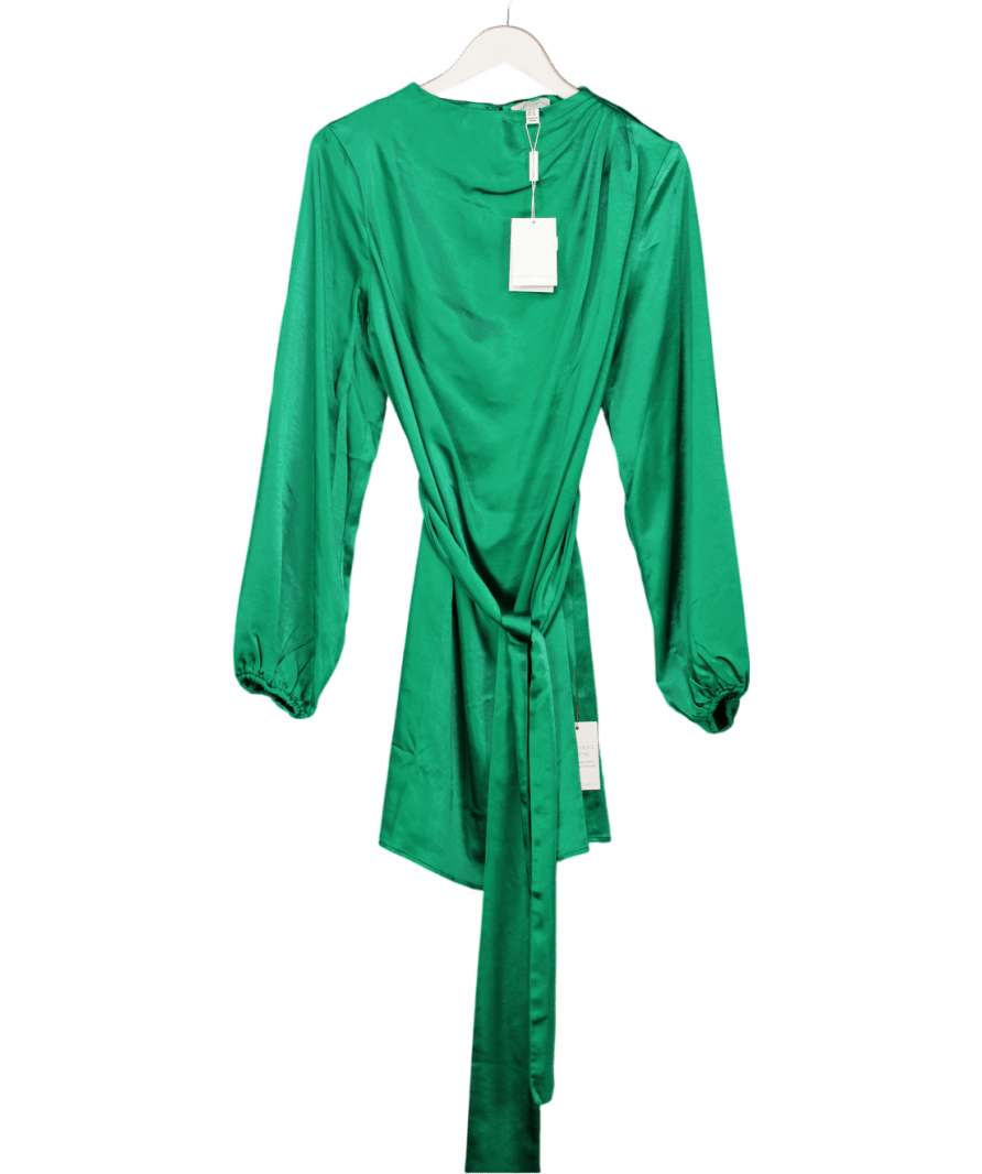 PRETTY LAVISH Maya Metallic Mini Dress - Emerald Green UK 12 - Reliked