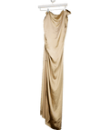 PRETTY LAVISH Metallic Amelia Ruched Maxi Bridesmaid Dress UK 12 - Reliked