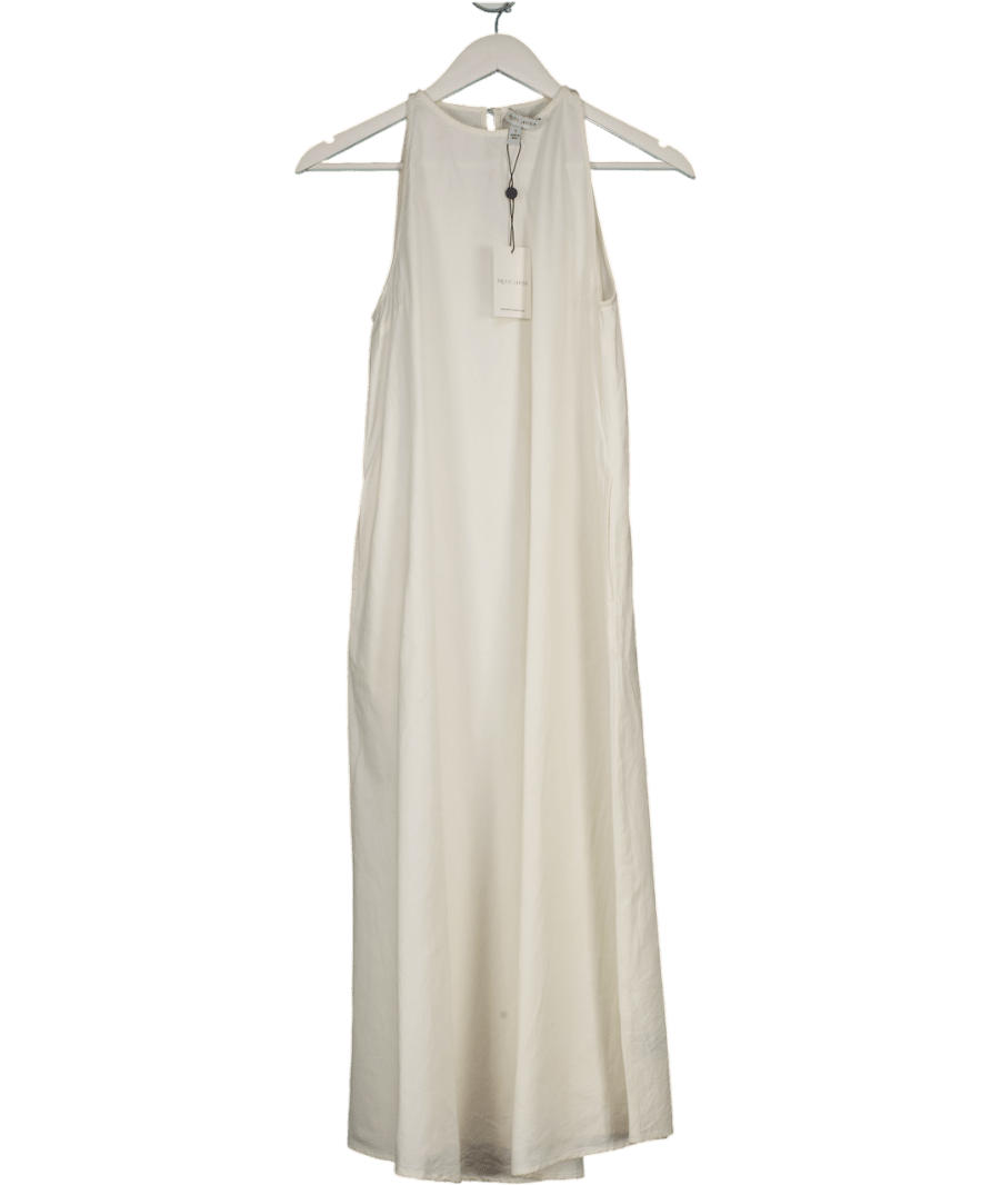 PRETTY LAVISH White Pascale Racer Day Dress UK S - Reliked