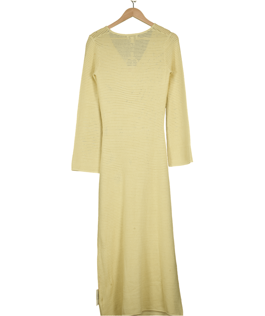 PRETTY LAVISH Yellow Riviera Hardware Knit Midaxi Dress UK S - Reliked