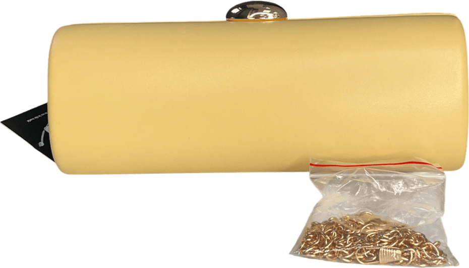 PrettyLittleThing Butter Yellow Pu Pebble Detail Hard Clutch Bag - Reliked