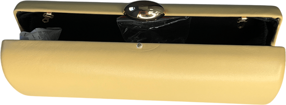 PrettyLittleThing Butter Yellow Pu Pebble Detail Hard Clutch Bag - Reliked