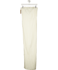 PrettyLittleThing Cream Ivory Plisse Satin Column Bandeau Maxi Dress UK 6 - Reliked