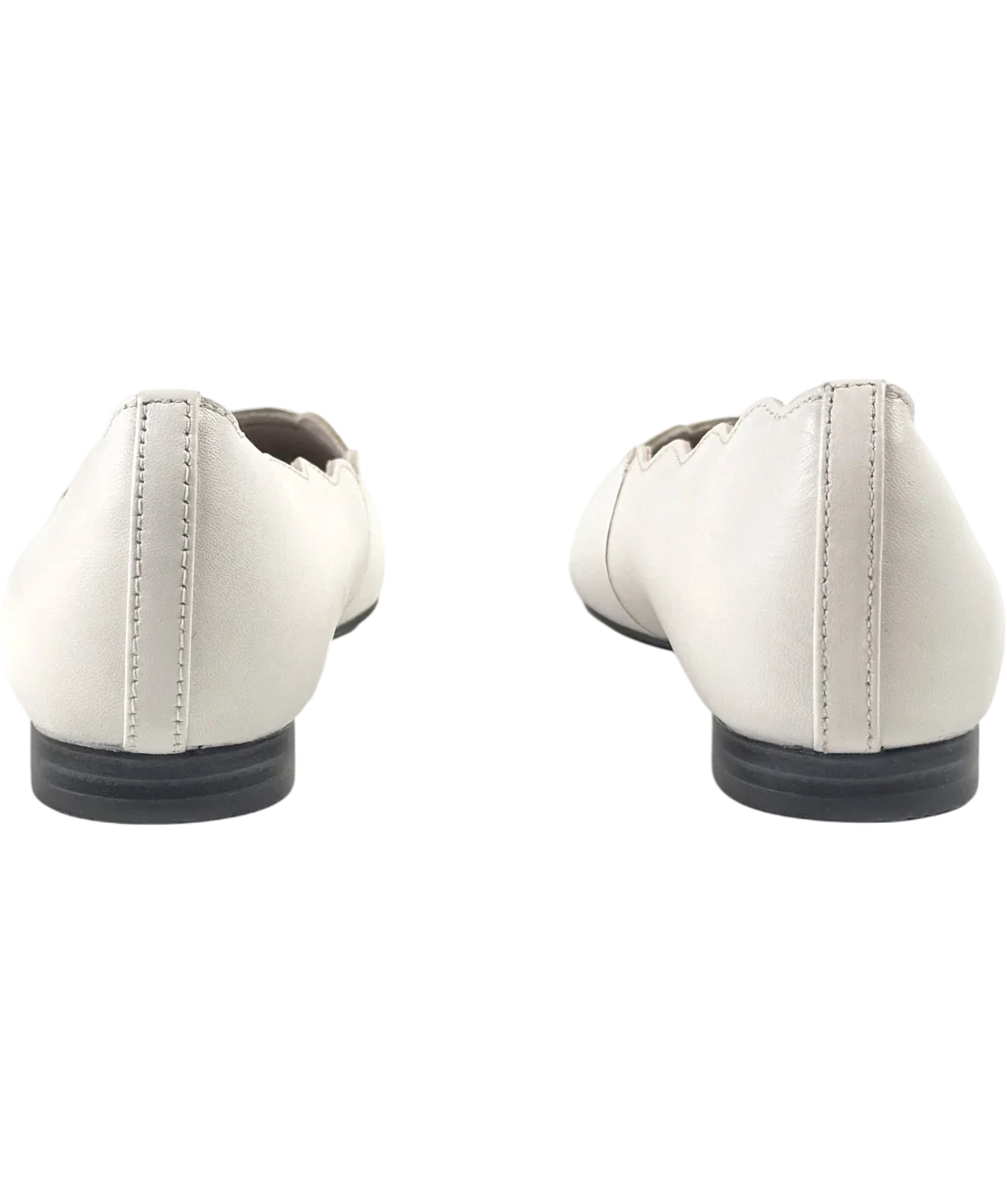 M&S White Collection Wide Fit Leather Ballet Pumps, UK 6 EU 39