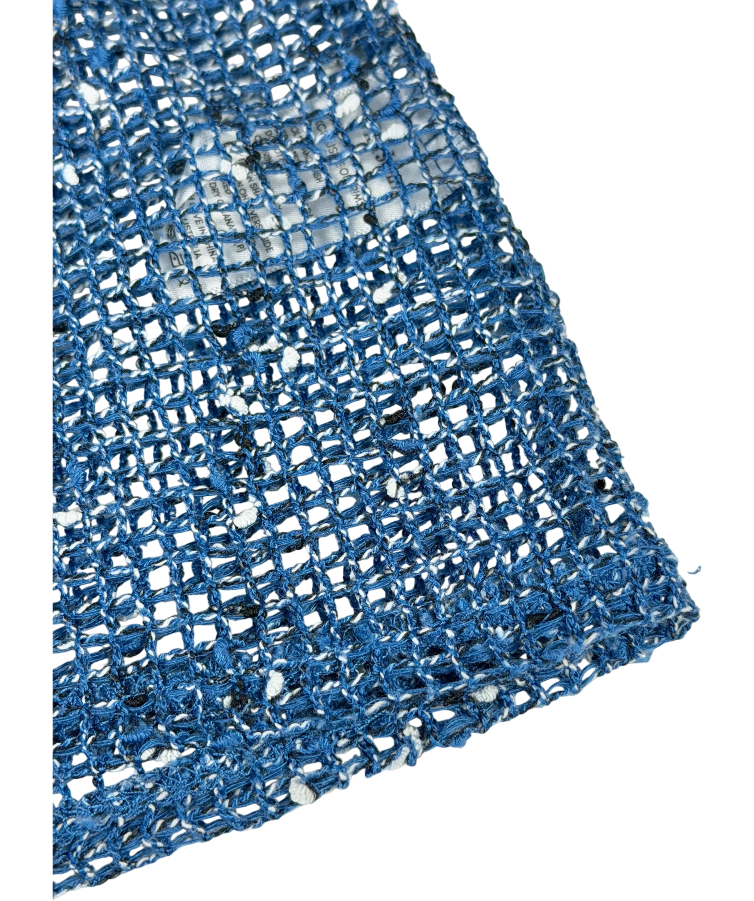 With Jean Blue Crochet Speckle Detailed Bikini Top & Beach Skirt UK XS