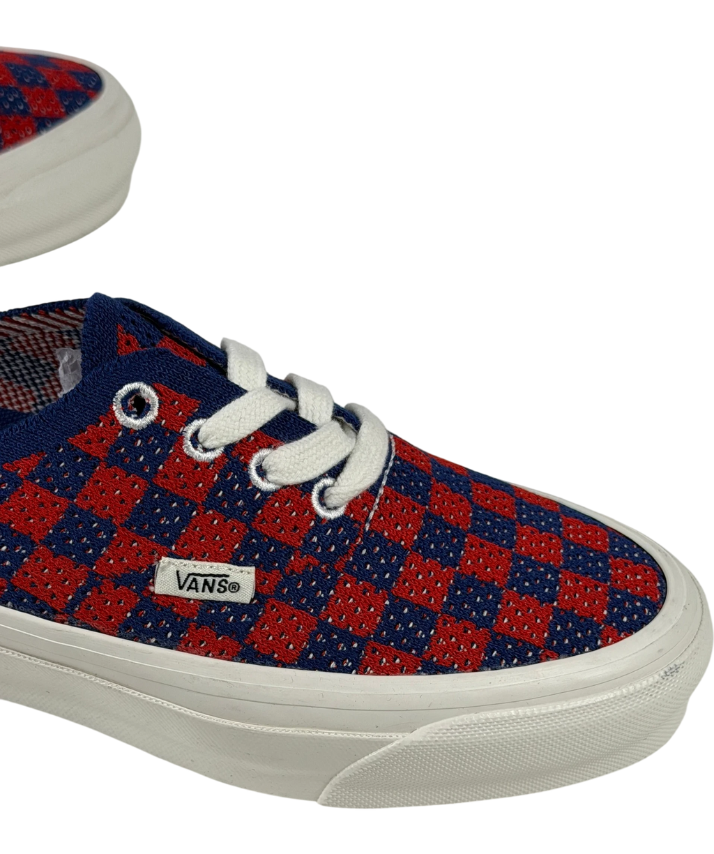 VANS Premium Authentic 44 Ek Punk Check Red And Blue Sneakers UK 3 EU 36