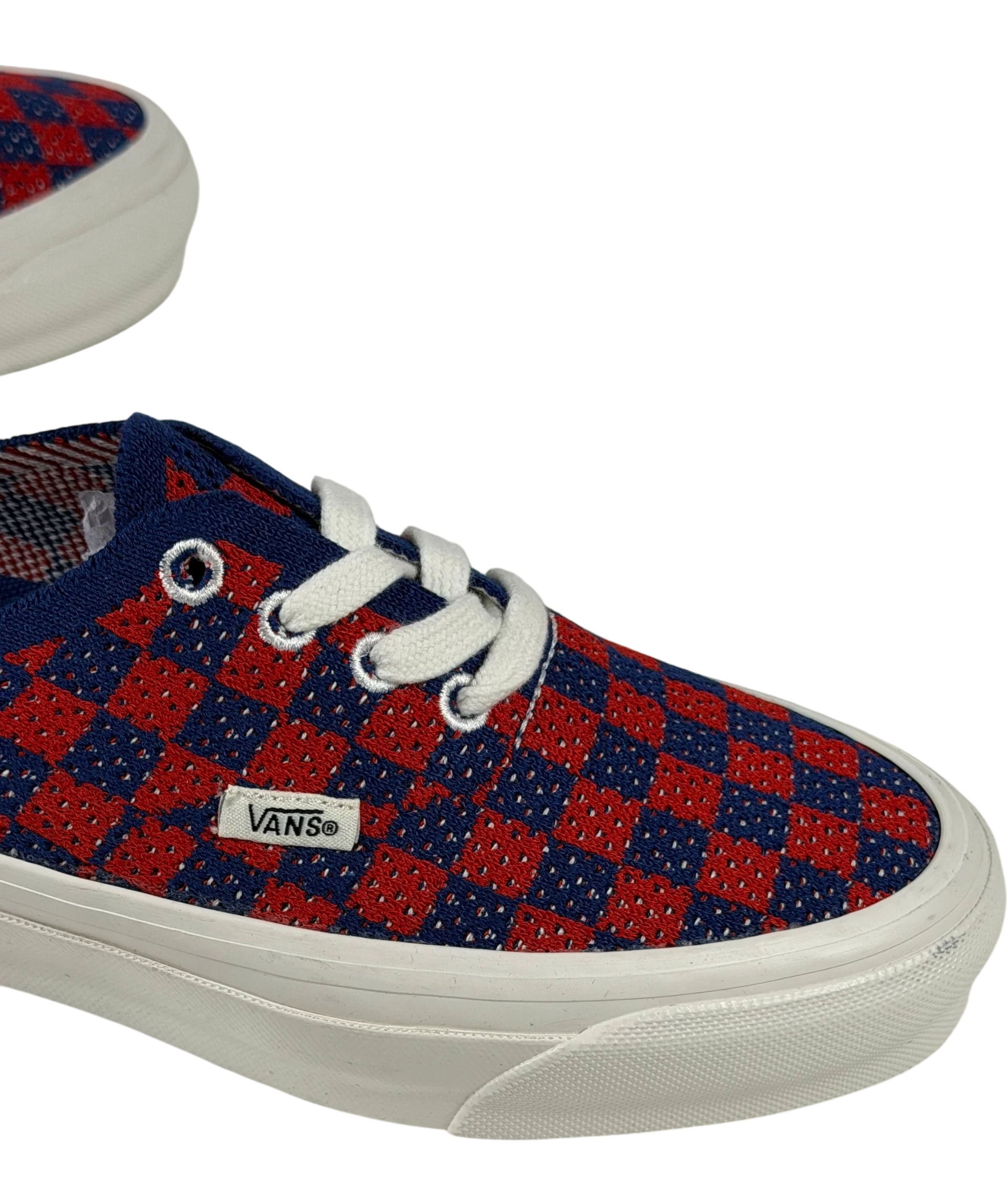 VANS Premium Authentic 44 Ek Punk Check Red And Blue Sneakers UK 3 EU 36
