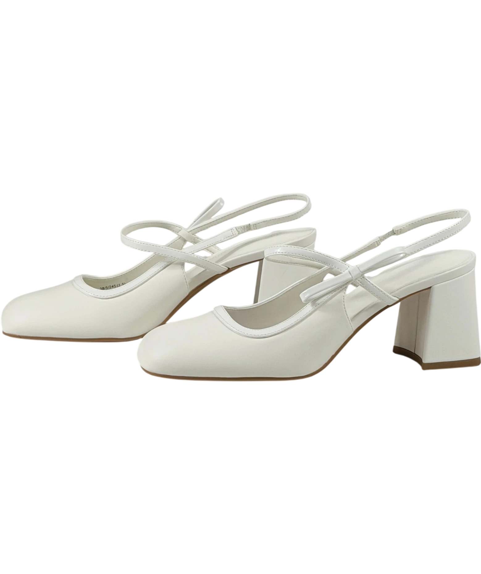 Charles & Keith White Bow Slingback Mary Jane Shoes UK 5 EU 38
