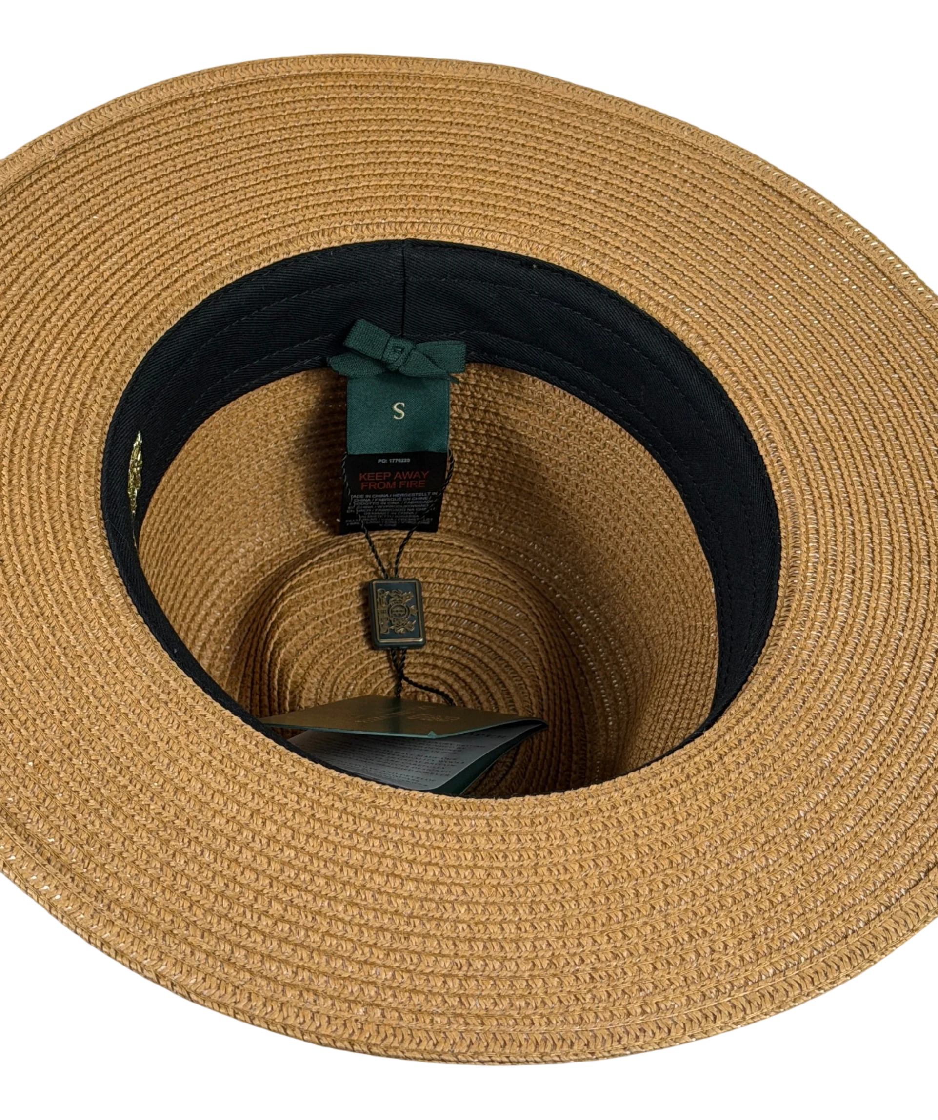 HOLLAND COOPER Francesca Hat Camel / Navy Blue With Gold Logo UK S
