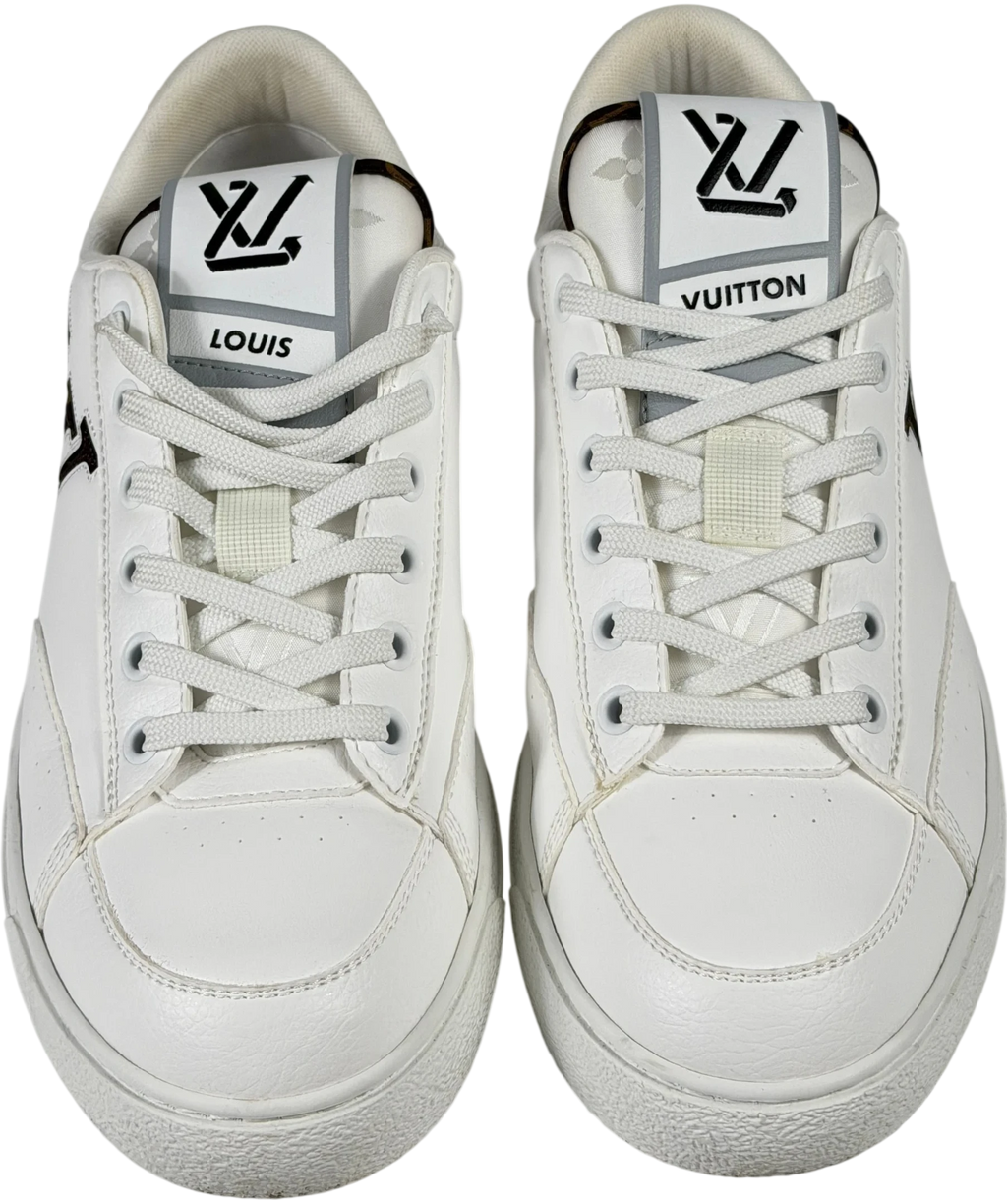 LOUIS VUITTON Charlie White Leather Monogram Low-top Sneakers UK 5 EU 38