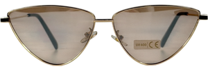 Noughts & Kisses Brown Montuiri Gold Tint Cat Eye Sunglasses in Case