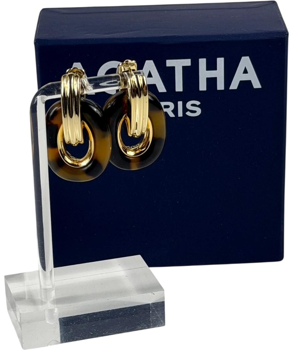 agatha paris Palais Royal Scale And Yellow Gold Hoop Earrings One Size