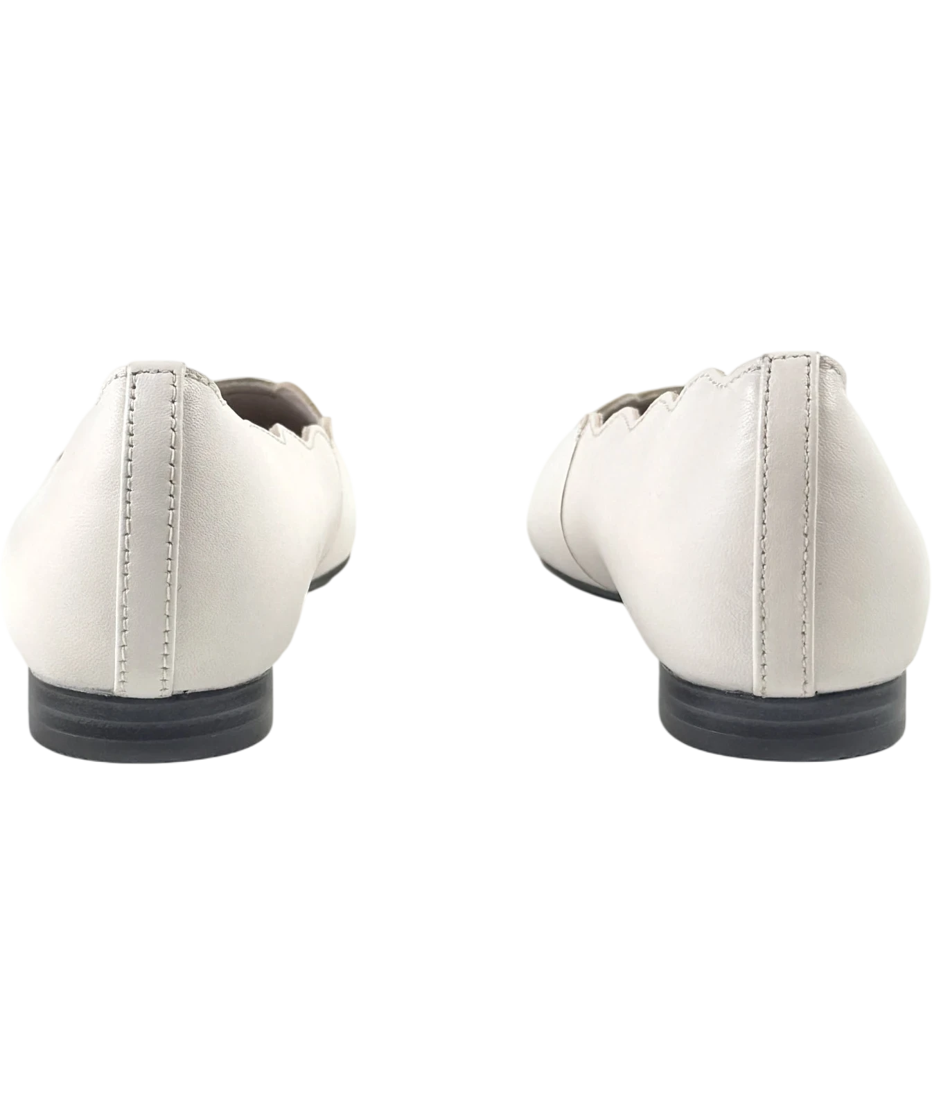 M&S White Collection Wide Fit Leather Ballet Pumps, UK 6 EU 39