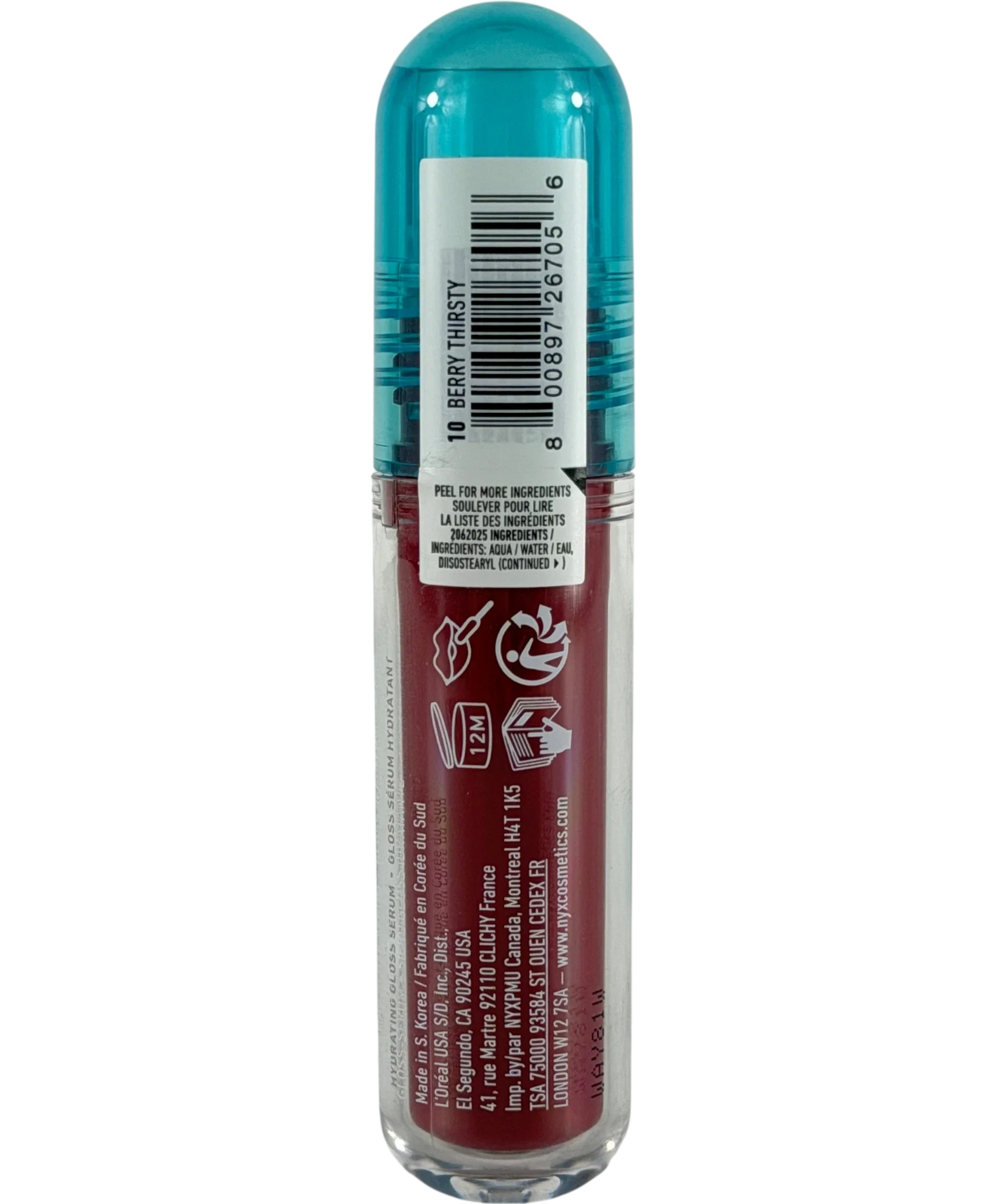 NYX Lip Iv Hydrating Gloss Stain 10 Berry Thirsty 5ml