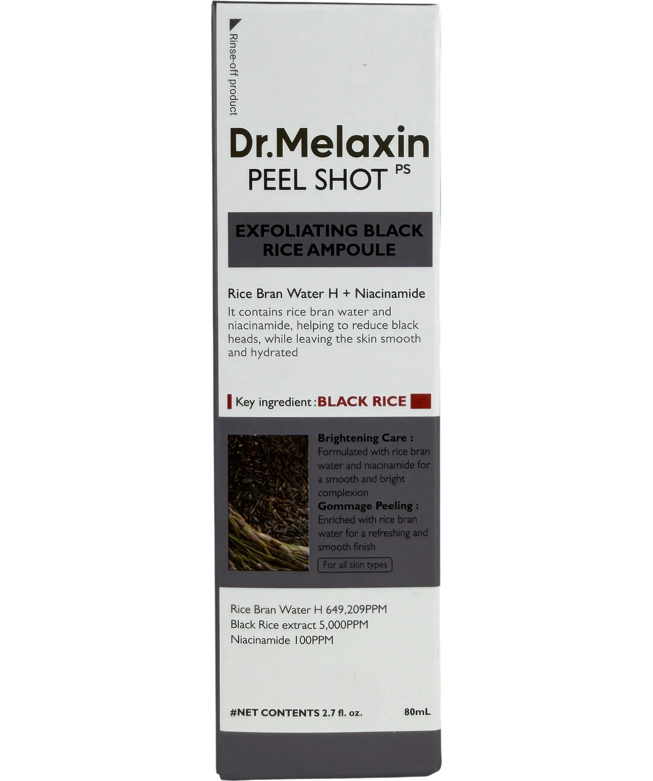 Dr. Melaxin Peel Shot Exfoliating Black Rice Ampoule 80ml