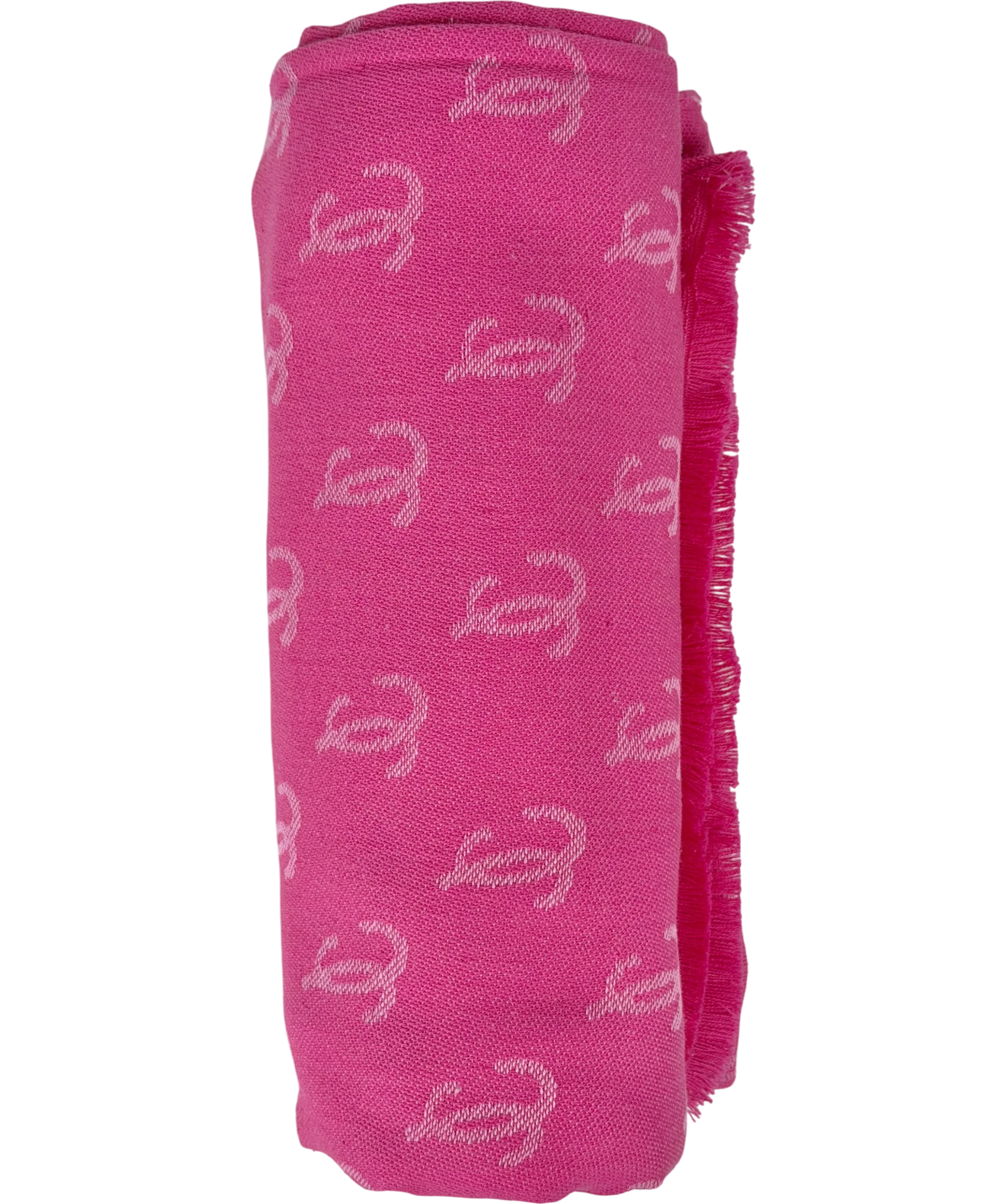 Jimmy Choo Pink Cotton Monogram Scarf One Size
