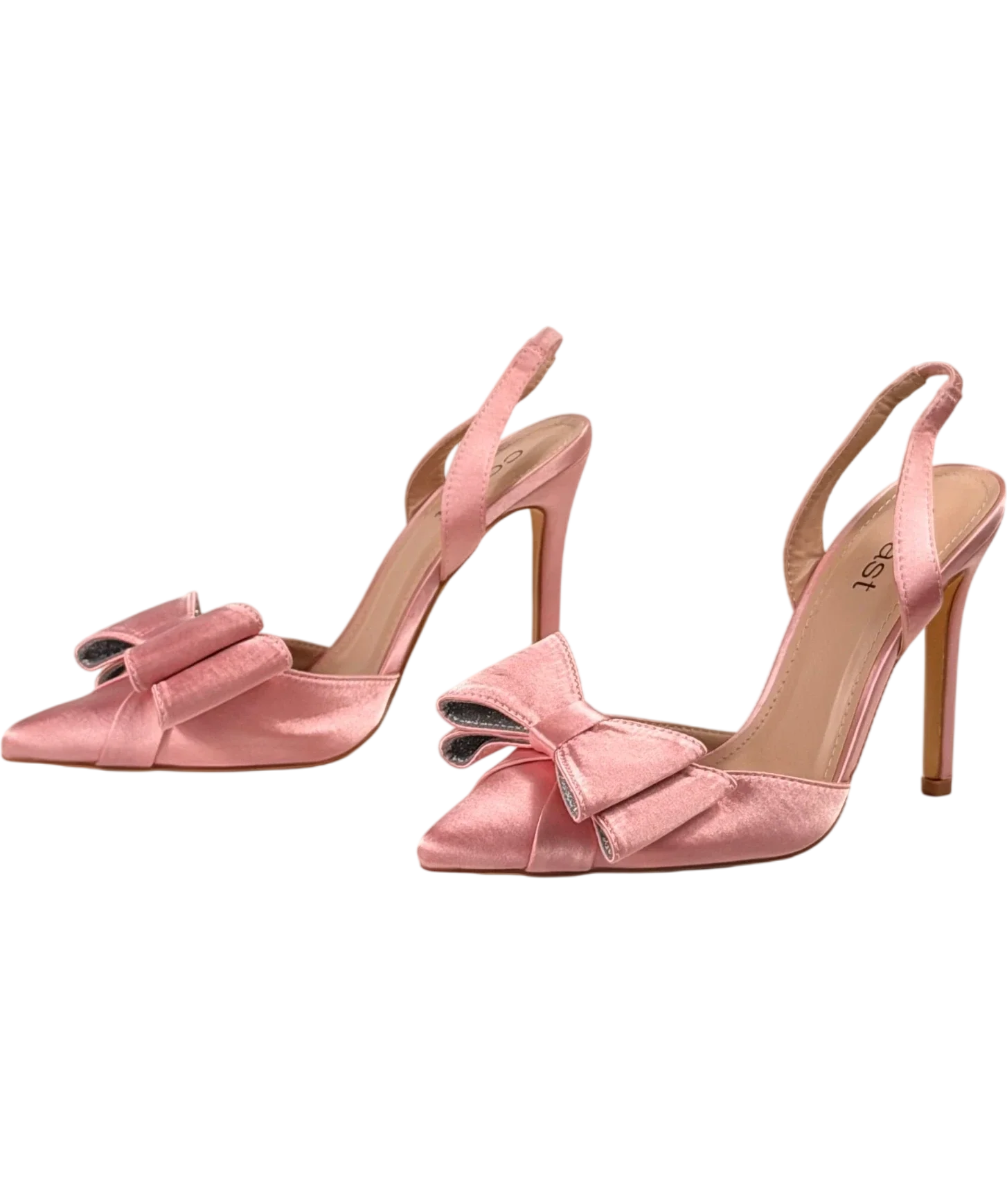 Coast Pink Tamara Satin Bow Sling Back Stiletto Court Shoes Blush UK 5 EU 38