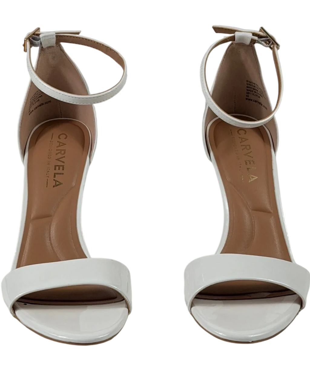Carvela Incanto White Patent Stiletto Heel Sandals UK 7 EU 40