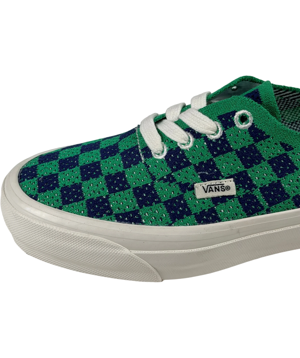 VANS Premium Authentic 44 Ek Punk Check Green & Navy Sneakers UK 3 EU 36