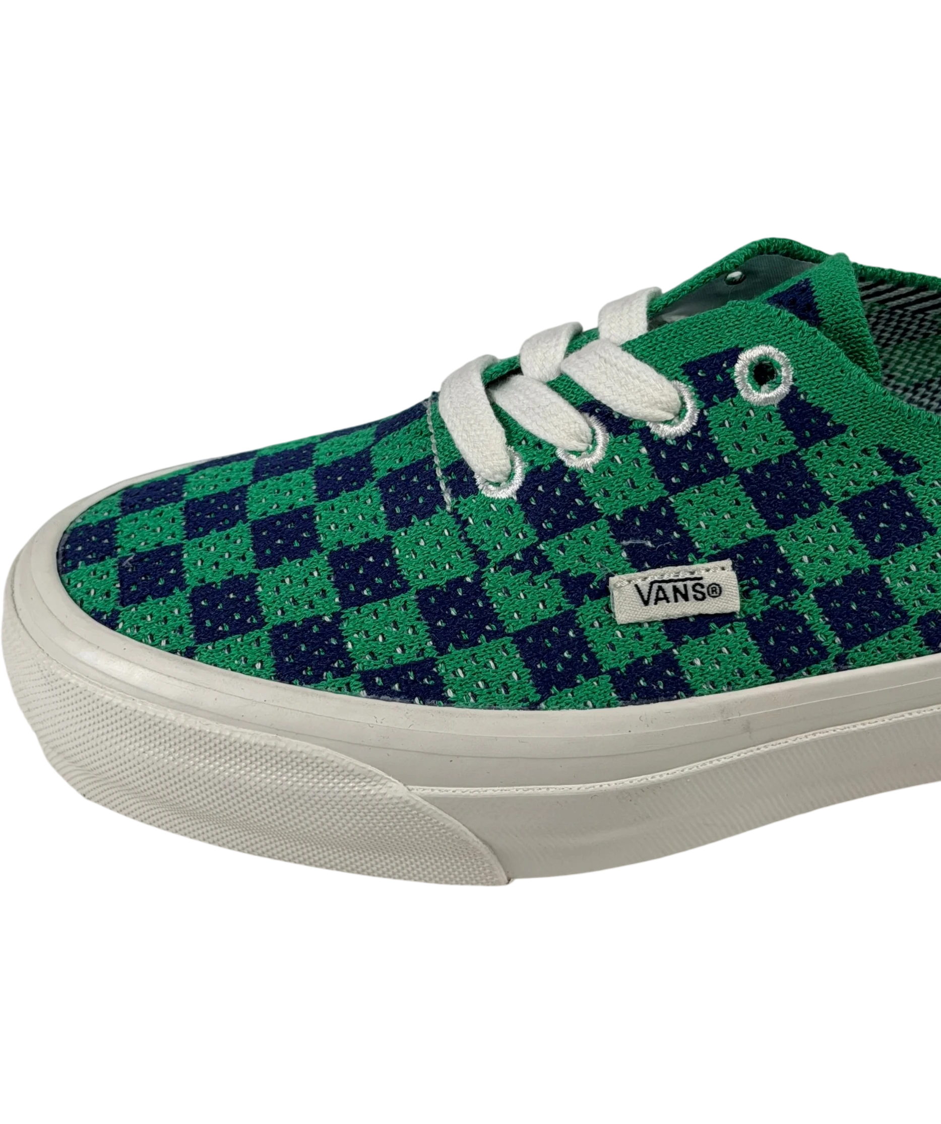 VANS Premium Authentic 44 Ek Punk Check Green & Navy Sneakers UK 3 EU 36
